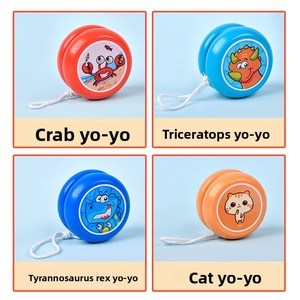 Mini yo-yo en bois en forme de tambour, motif dinosaure, jouet rotatif vintage pour enfants, idéal pour les fêtes, commande en gros - Product Image 4