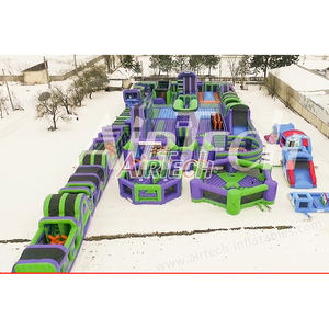 Château gonflable de défi de trampoline d'amusement de parc de ninja gonflable commercial géant portatif - Product Image 1