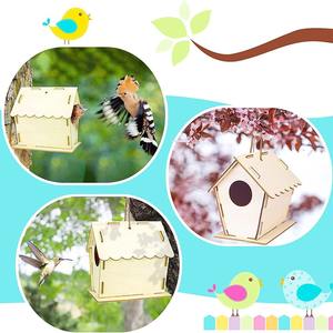 Kit Lukisan Rumah Burung Kayu DIY - Set Rumah Burung Lengkap Perakitan Kerajinan Dekorasi Taman Kreatif untuk Aktivitas Anak-Anak yang Dapat Disesuaikan - Product Image 4