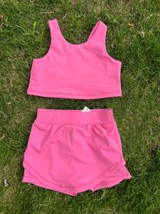 2-teilige Outfits für Mädchen, ärmellose Tanktops mit Rundhalsausschnitt und Biker-Shorts-Sets - Product Image 6