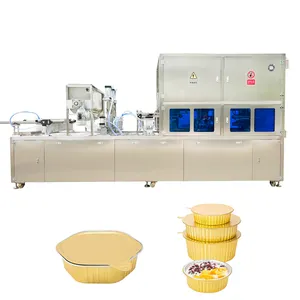 Yijianuo cibo pronto per servire riso bianco confezionamento sottovuoto vassoio di sigillatura macchina automatica di riempimento e sigillatura
