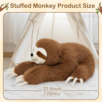 Peluche personnalisée 30cm 45cm 65cm, paresseux en peluche à bras longs lestés, coussin doux, cadeau