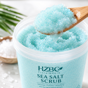 Gommage corporel au <span class=keywords><strong>sel</strong></span> <span class=keywords><strong>de</strong></span> <span class=keywords><strong>mer</strong></span> HZBC en gros - Exfoliant naturel riche en minéraux pour une peau lisse, nettoyage en profondeur, élimine les peaux mortes, détoxifiant - Product Image 3