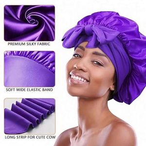 Gorro de Ducha Ajustable, Elástico, Impermeable y de Satén para Mujer, para Todas las Estaciones, Uso Adulto - Product Image 3