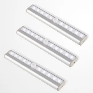 Sensor de bateria led para armários, tubo de alumínio 10led para guarda-roupas, escada, 186x30mm cn; zhe 4 * aaa 1 peça