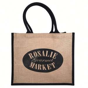Sac de shopping en toile de jute écologique de haute qualité, réutilisable, 100% naturel, sac en jute de Noël promotionnel - Product Image 4