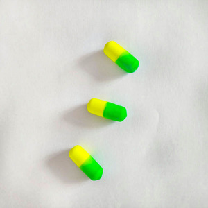 7x17mm jaune/vert petite taille dur Eps mousse pilule <span class=keywords><strong>bouée</strong></span> flotteurs fabrication de matériel de pêche - Product Image 1
