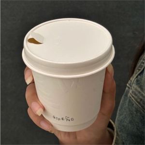 Wholesale Custom Logo 8oz Bubble Tea Hot Drink Coffee Paper <b>Cups</b> Tea Double Wall Paper <b>Cups</b> with Lids - Product Image 4