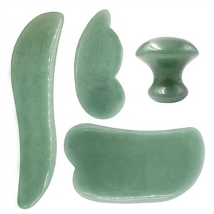 Mushang Custom Green aventurine gua sha herramienta de masaje de raspado jade natural seta masaje piedra aguja gua sha tablero - Product Image 5