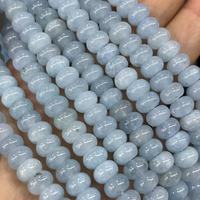 Hellblaue gemischte Jade 5x8MM glatte Rondell-Abstandsperlen, lose Halbedelstein-Scheiben für die Schmuckherstellung, ca. 380MM