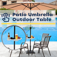 Pique-nique à la plage avec table de plage en plastique et parasol, compatible avec un poteau de parasol de 25 à 38 mm