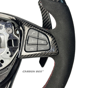 Volant de voiture sport en cuir Alcantara et fibre de carbone personnalisé de qualité supérieure pour Mercedes-Benz W212 W221 W222 W205 W204 <span class=keywords><strong>C220</strong></span> - Product Image 2