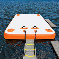 Plate-forme de quai gonflable pour divertissement aquatique 6ft/8ft/10ft/12ft radeau flottant pompe à air caractéristiques de yacht d'île pour yacht de natation