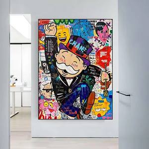 Dipinto personalizzato Pop Graffiti stampa di denaro tela di arte murale il mondo è tuo immagini moderne decorazioni per la casa che appendono dipinti - Product Image 1