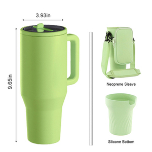 40Oz Lật Top Tumbler Cup Với Xử Lý Và Rơm Thép Không Gỉ BPA Miễn Phí Biểu Tượng Tùy Chỉnh Chống Rò Rỉ Chai Nước-Tái Sử Dụng - Product Image 4