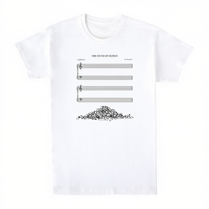 T-shirt The Sound of Silence avec motif de notes de musique, blanc, unisexe, taille adulte - Product Image 2