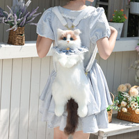 Sac à dos en peluche pour chat Pet Century, sac à dos double épaule de simulation, jouet en forme de poupée, rembourré en coton PP, cadeau d'anniversaire, vente en gros, trois couleurs