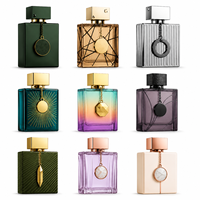 Flacon de parfum vide en verre, luxe arabe de Dubaï, flacon pulvérisateur rechargeable, impression personnalisée, bouchon à vis, liquide non inclus