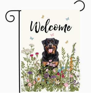 Drapeaux de jardin pliables personnalisables promotionnels printemps-été avec motif floral et design Boston Terrier – Panneau extérieur, cadeau - Product Image 3