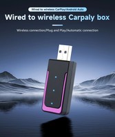 Adaptateur sans fil 2-en-1 pour CarPlay et Android Auto : Convertissez le CarPlay filaire en sans fil, Plug and Play, USB, Mini LED, Boîtier AI
