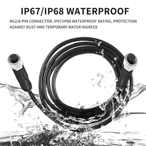 Sensör kablosu erkek tak M12 5 6 8 12 17 Pin BD kodu su geçirmez IP67 düz sinyal paneli tel PLC bağlantıları için montaj - Product Image 6