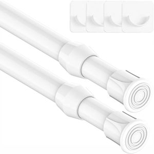 ARODDY Smart Metal Iron Mini Varillas <span class=keywords><strong>de</strong></span> tensión 30-50cm Blanco Expandible Pequeño Resorte Postes <span class=keywords><strong>de</strong></span> cortina baratos - Product Image 1