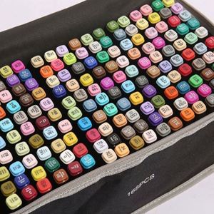 262 pièces/ensemble Marqueurs d'art DIY portables à double pointe (fine et biseautée) pour affiches, écriture double face, USA Mairun, sac en nylon noir - Product Image 5