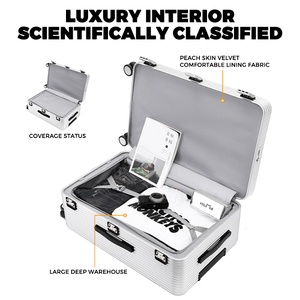 Valise à roulettes en aluminium pleine longueur, 20-24-30 pouces, unisexe, ouverture frontale, étanche, antivol, serrure TSA, valise d'affaires - Product Image 3