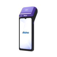 Terminal de point de vente Aisino certifié GMS avec SDK gratuit, Android 14, Bluetooth 5.0, Wi-Fi, 4G, écran IPS 6 pouces, NFC et imprimante thermique haute vitesse