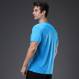 T-shirts de sport pour hommes, coupe ajustée, manches courtes, séchage rapide, logo personnalisé, vêtements de fitness, t-shirt de musculation - Product Image 2