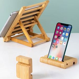 Soporte de Escritorio Ecológico y Creativo de Bambú para Teléfono Móvil y Phablet, Ideal para Oficina, Cocina y Carritos - Product Image 1