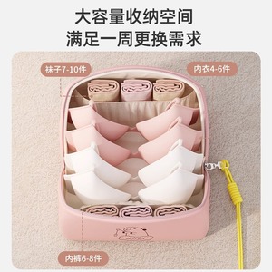 Sac de voyage cosmétique Happy Life, rectangulaire, grande capacité, organiseur de produits de toilette pour voyage, sac de rangement portable pour maquillage - Product Image 3