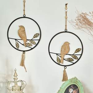 Décoration murale lavable INNOVA Home, style rustique, en MDF, motif oiseaux et arbre printanier, pour salon - Product Image 3