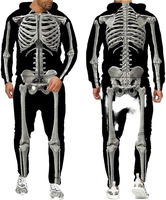 Conjuntos Deportivos Casuales de Invierno, Trajes para Correr, Conjuntos Deportivos con Estampado de Esqueleto Completo, Ropa Deportiva Personalizada de Felpa