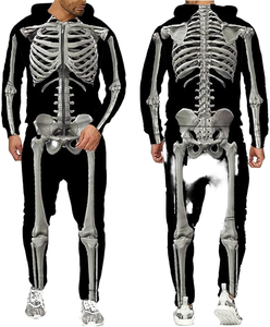 Conjuntos Deportivos Casuales de Invierno, Trajes para Correr, Conjuntos Deportivos con Estampado de Esqueleto Completo, Ropa Deportiva Personalizada de Felpa - Product Image 1