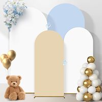 Tinkllicoy Housse de fond de scène en spandex extensible pour photographie, mariages, anniversaires, baby showers (Blanc+Beige 4-6FT) Chine