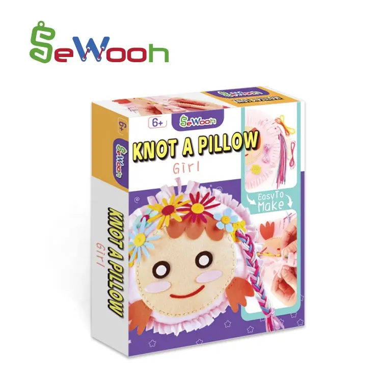 DIY Kids Sewing Craft Kit Knot Your Own Pillow for Girls