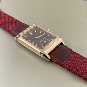 Reverso <b>Watch</b> Classic Red Dial Luxury Gold <b>case</b> Leather Strap Retro Luxury Designer Custom Double-sided <b>Watch</b> - Product Image 4