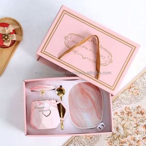 Coffret cadeau personnalisé pour mariage, demoiselle d'honneur, couple, Saint-Valentin, avec logo sérigraphié, tasse en verre, cadeau d'anniversaire de luxe - Product Image 3