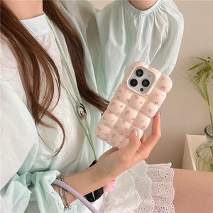 Funda de <span class=keywords><strong>Teléfono</strong></span> con Flores Rosadas de Lujo para iPhone 15 Pro 14 Pro Max 13 12 Mini, Elegante, Material de PC, Brillante - Product Image 5
