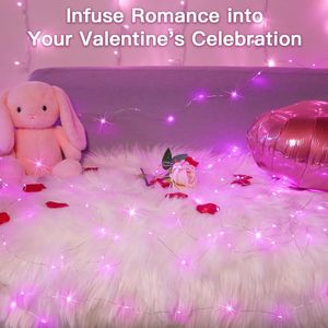 Màu Hồng Cổ Tích đèn Pin hoạt động 10ft 30 Led không thấm nước đom đóm đèn Bạc Dây Mini LED Đèn - Product Image 5