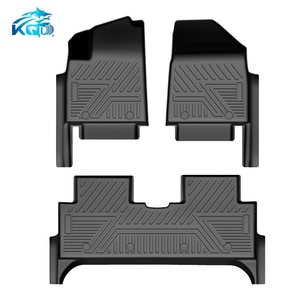 Tapetes de Piso para Auto de Alta Calidad, Antideslizantes, TPE 3D 5D, Impermeables, Negros, de 3-3.5mm de Grosor, 3 Piezas, Delanteros/Traseros, para BYD YUAN PRO - Product Image 1