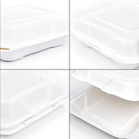 Sunzza-contenedor de papel biodegradable desechable personalizado, caja de almuerzo de comida rápida, 6x6, concha de azúcar, caña de azúcar, bagazo, hamburguesa