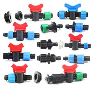 Cinta de riego por goteo para agricultura, Conector de tuerca de bloqueo de plástico, válvula de cinta Dn17 para manguera plana, tubo suave plano - Product Image 5