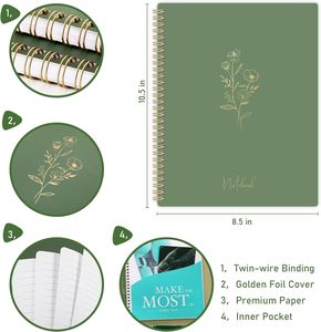 Cuaderno <span class=keywords><strong>de</strong></span> notas con encuadernación <span class=keywords><strong>de</strong></span> alambre verde para la universidad, cuaderno <span class=keywords><strong>de</strong></span> bolsillo, <span class=keywords><strong>de</strong></span> notas Bloc pequeño para el <span class=keywords><strong>hogar</strong></span>, escuela, oficina, accesorios <span class=keywords><strong>de</strong></span> viaje - Product Image 4