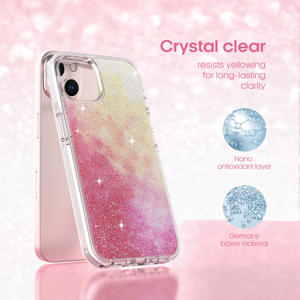 Soonleader clair paillettes souple TPU housse de protection pare-chocs pour <span class=keywords><strong>iPhone</strong></span> <span class=keywords><strong>14</strong></span> brillant mignon plaine antichoc étincelle Bling <span class=keywords><strong>coque</strong></span> de téléphone - Product Image 3