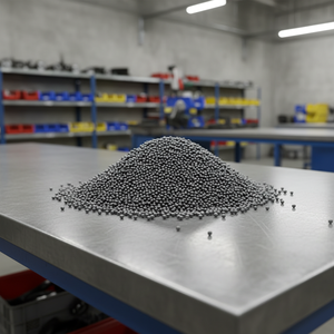 Billes et granulats d'acier Nishit de qualité supérieure, modèle S110, abrasif de haute qualité pour la préparation des surfaces et la finition des métaux - Product Image 1