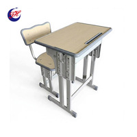 Ensemble de bureau et chaise réglables pour étudiants, mobilier scolaire en MDF 15 mm, table d'étude avec fente pour stylo, crochets pour sac à dos, structure en acier – Vente en gros