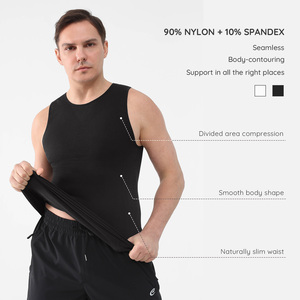 Corset de contrôle du ventre sans couture en nylon et <span class=keywords><strong>spandex</strong></span> pour hommes grande taille Body Shaper thermique et respirant pour l'été - Product Image 6