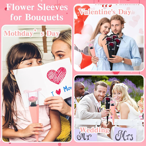 Caja de Regalo para Flores, Fundas Individuales para Rosas, Cajas de Regalo para Ramos, Papel Dorado Reciclable, Plegable, para Mujeres, Día de la Madre, Suministros para Bodas - Product Image 6